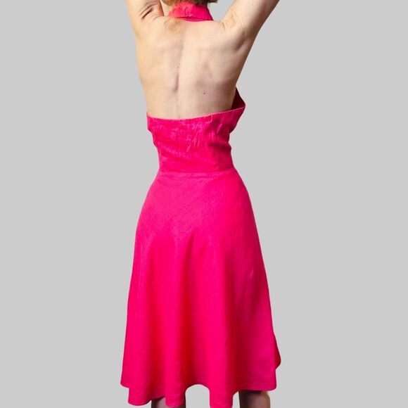 Vintage Y2K Ralph Lauren Pink Linen Halter Dress – Size 12 – $345 Value - Picture 10 of 12
